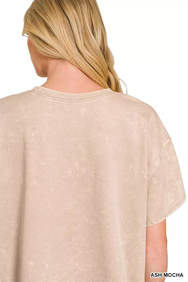 Zenana French Terry Acid Washed Relaxed Top & Short Set - Bitsy Gypsy Boutique