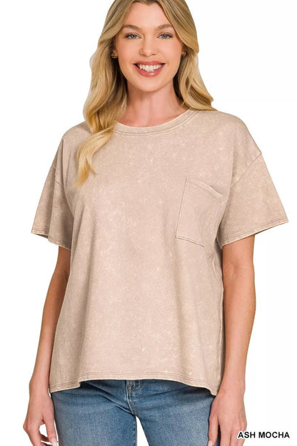 Zenana French Terry Acid Washed Relaxed Top & Short Set - Bitsy Gypsy Boutique