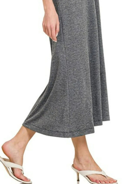 Zenana French Terry Twisted Strap Midi Dress - Bitsy Gypsy Boutique