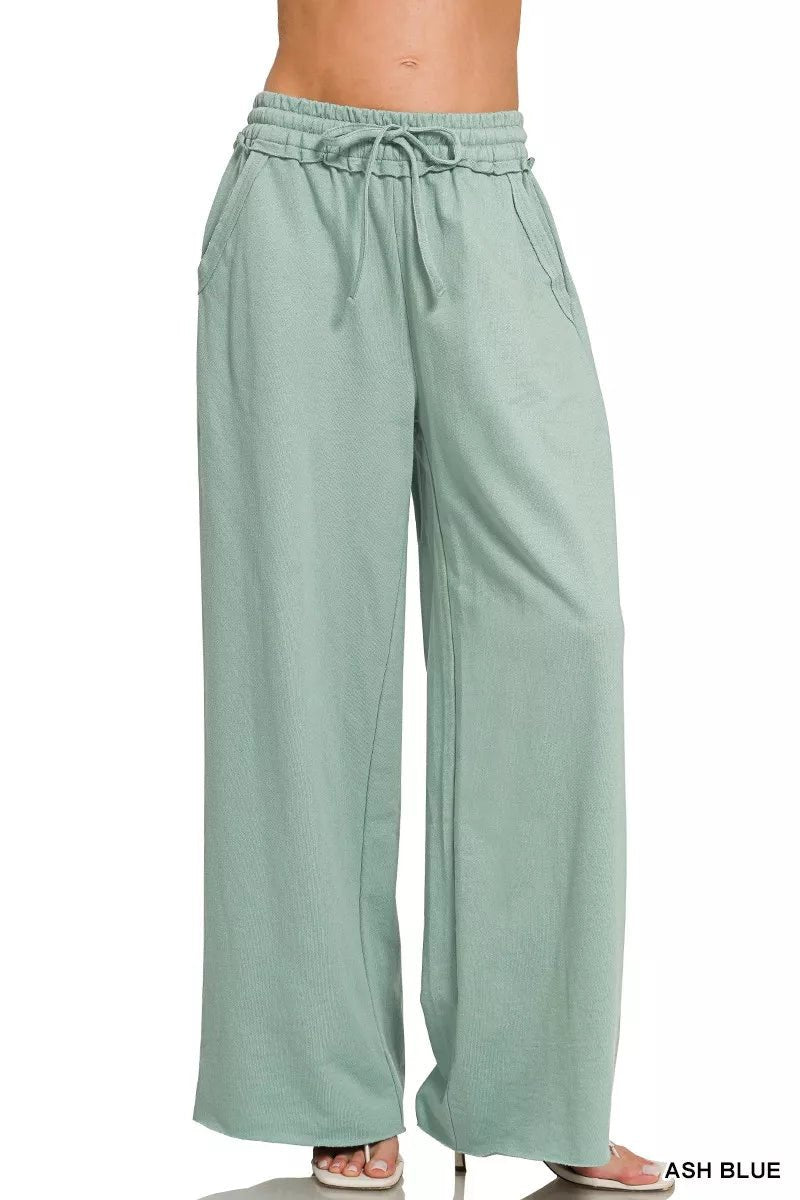 Zenana French Terry Wide Leg Sweatpants - Bitsy Gypsy Boutique