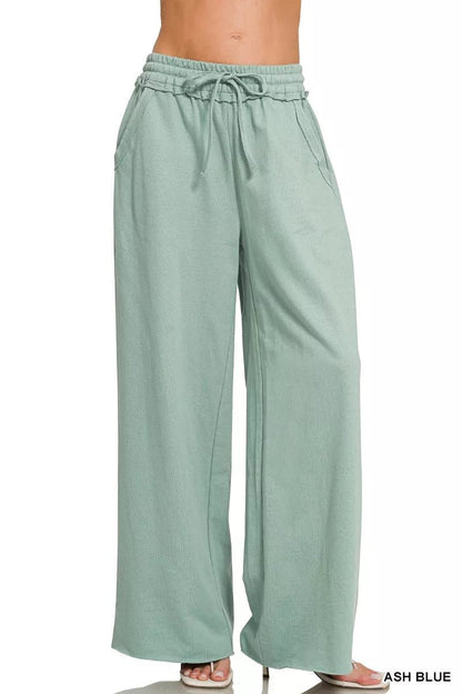 Zenana French Terry Wide Leg Sweatpants - Bitsy Gypsy Boutique