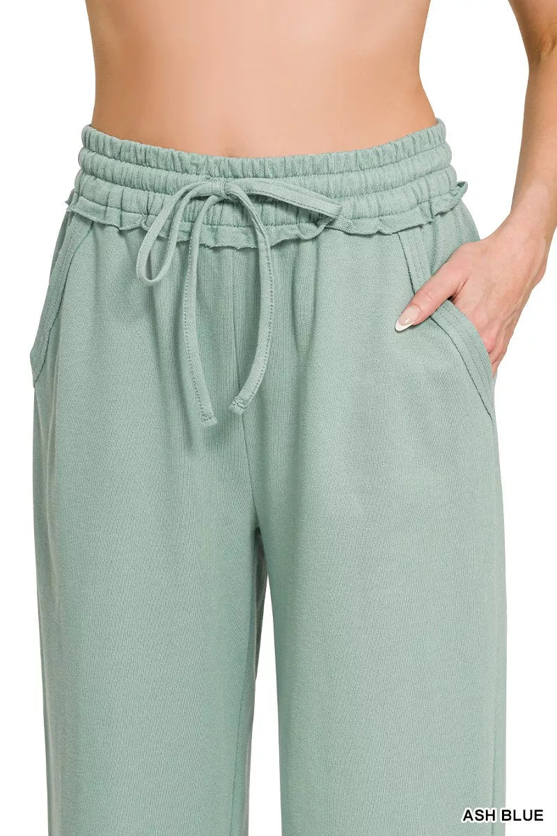 Zenana French Terry Wide Leg Sweatpants - Bitsy Gypsy Boutique