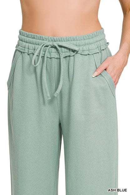 Zenana French Terry Wide Leg Sweatpants - Bitsy Gypsy Boutique