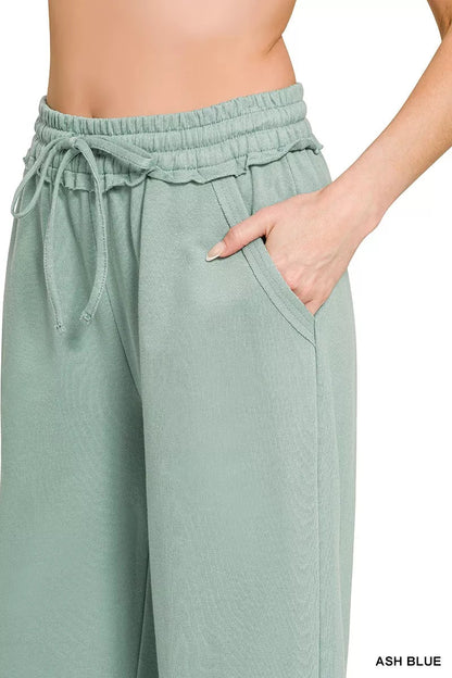 Zenana French Terry Wide Leg Sweatpants - Bitsy Gypsy Boutique