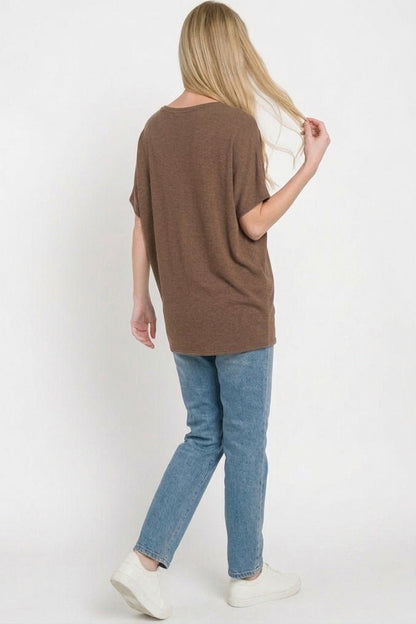 Zenana Hacci Dolman Sleeve Boat Neck Top - Bitsy Gypsy Boutique