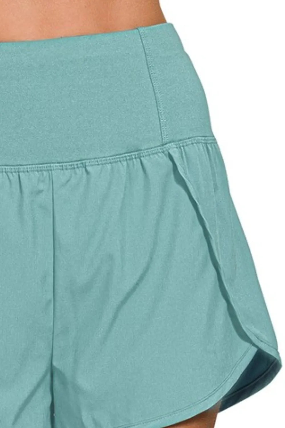Zenana High Waisted Zippered Back Pocket Running Shorts - Bitsy Gypsy Boutique