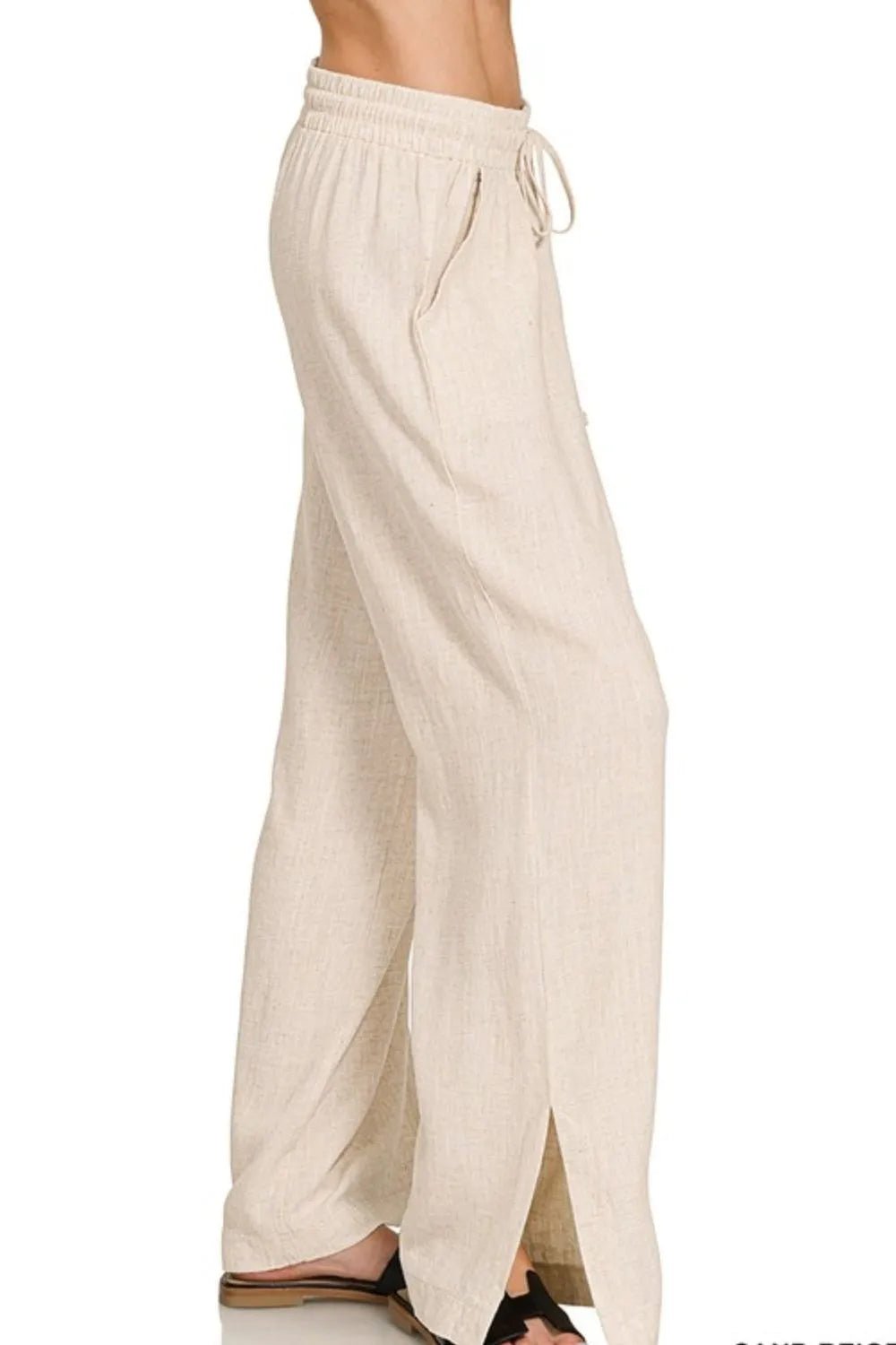 Zenana Linen Drawstring Pants - Bitsy Gypsy Boutique