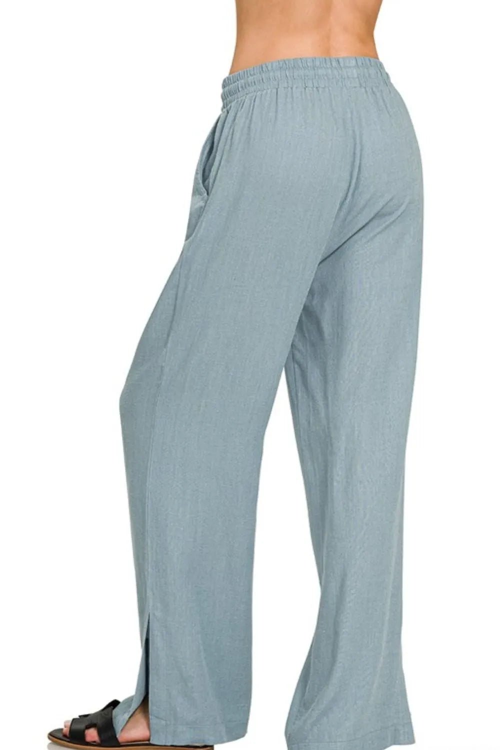 Zenana Linen Drawstring Pants - Bitsy Gypsy Boutique