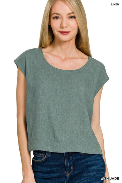 Zenana Linen Sleeveless Top - Bitsy Gypsy Boutique