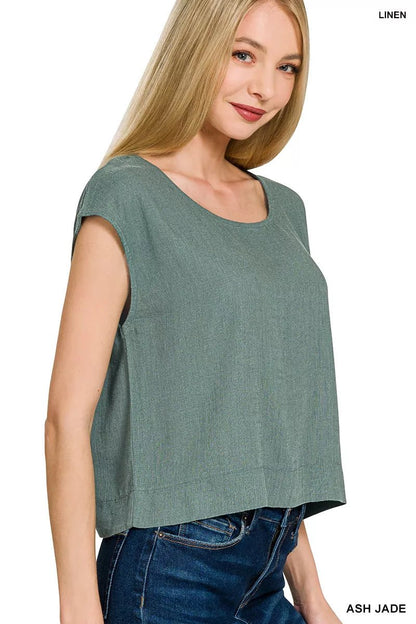 Zenana Linen Sleeveless Top - Bitsy Gypsy Boutique