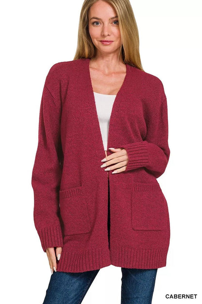 Zenana Open Front Sweater Cardigan - Bitsy Gypsy Boutique