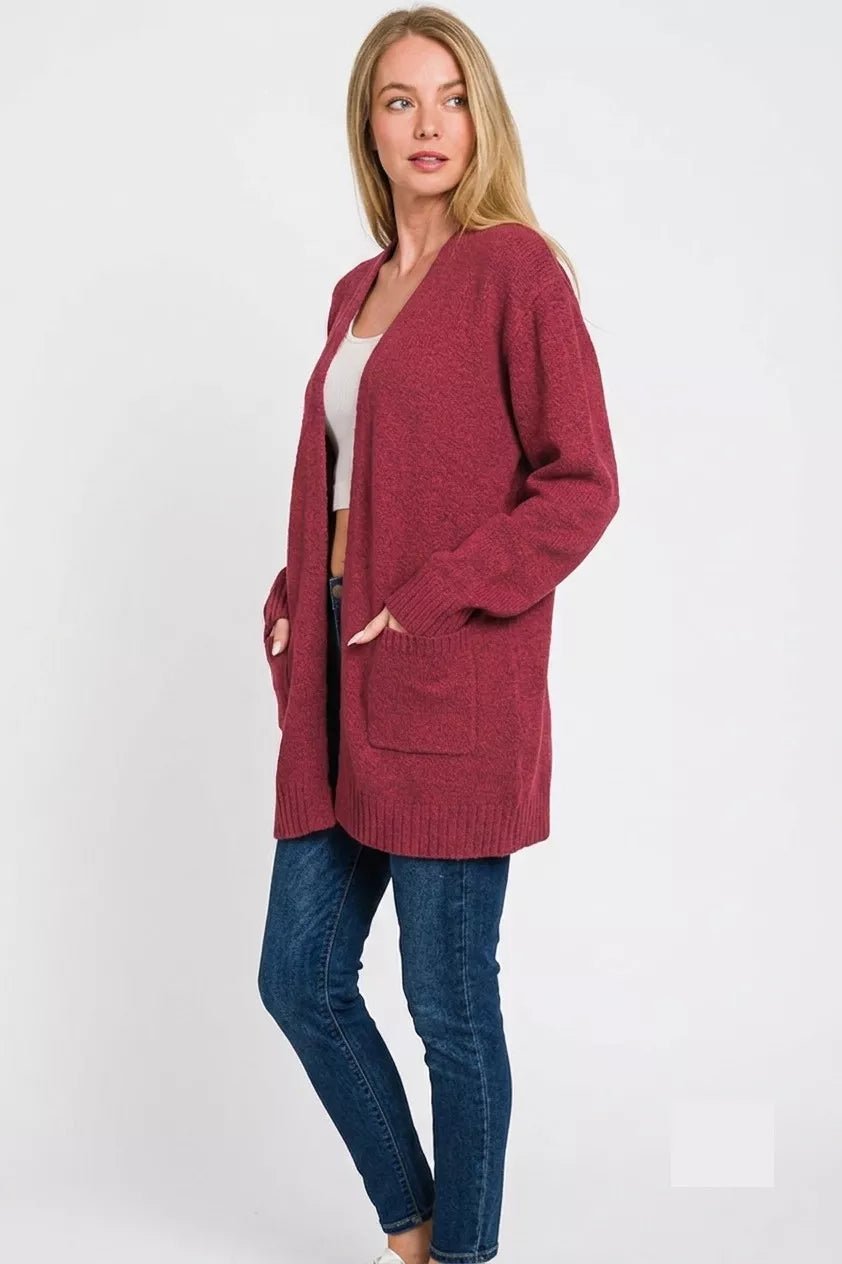Zenana Open Front Sweater Cardigan - Bitsy Gypsy Boutique