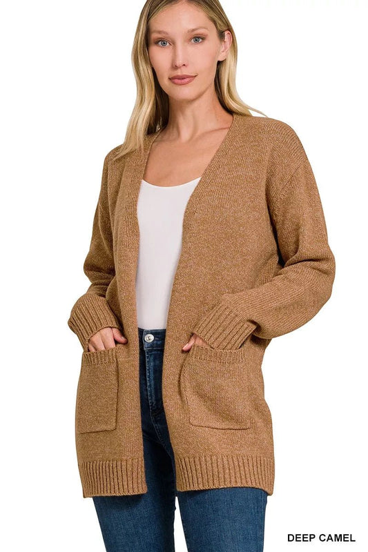 Zenana Open Front Sweater Cardigan - Bitsy Gypsy Boutique