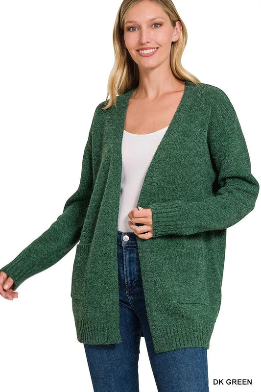 Zenana Open Front Sweater Cardigan - Bitsy Gypsy Boutique