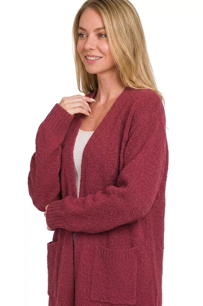 Zenana Open Front Sweater Cardigan - Bitsy Gypsy Boutique