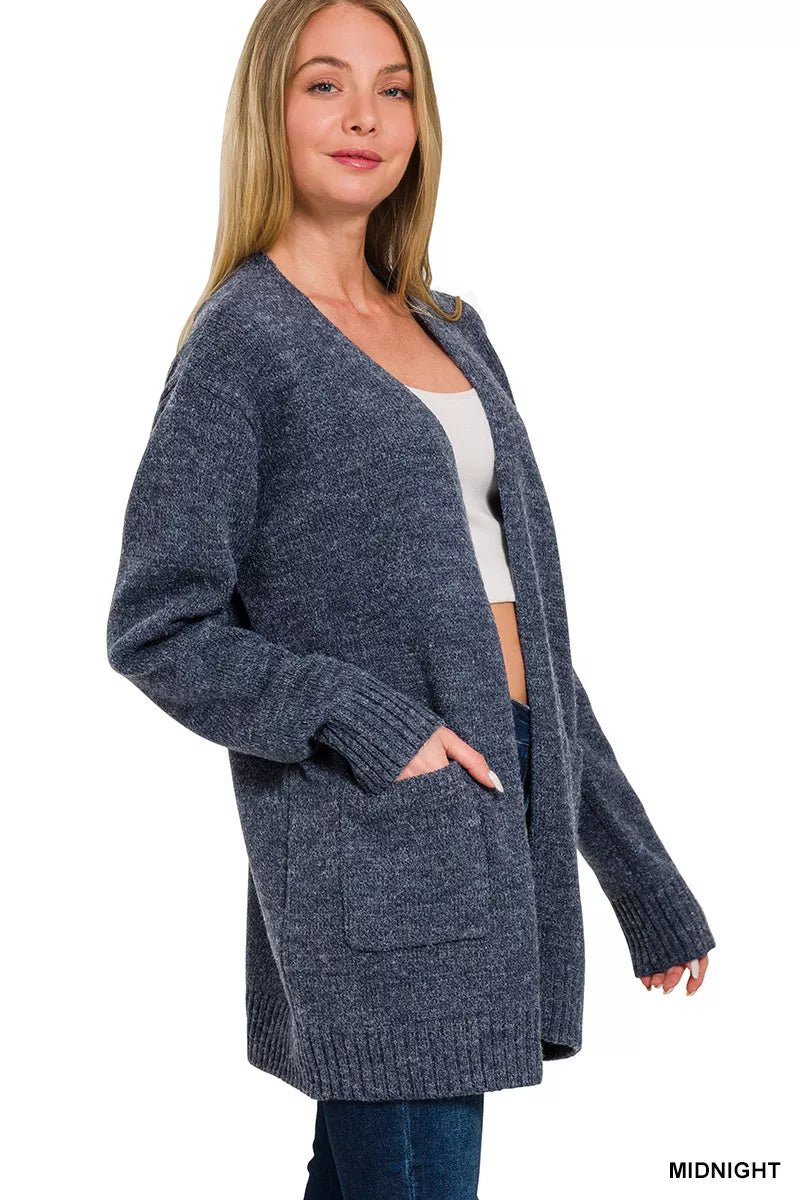 Zenana Open Front Sweater Cardigan - Bitsy Gypsy Boutique