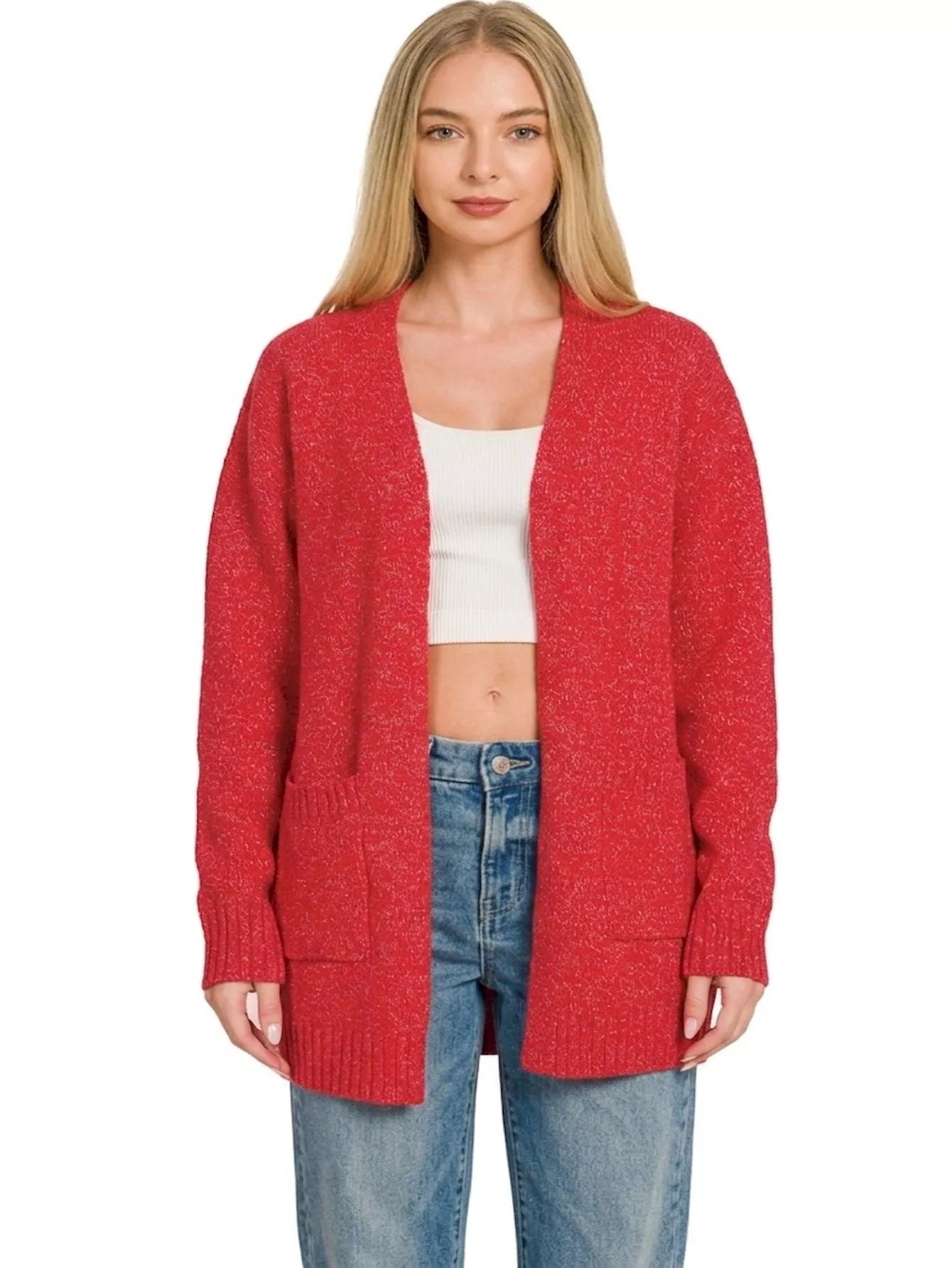 Zenana Open Front Sweater Cardigan - Bitsy Gypsy Boutique