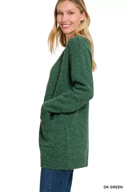 Zenana Open Front Sweater Cardigan - Bitsy Gypsy Boutique