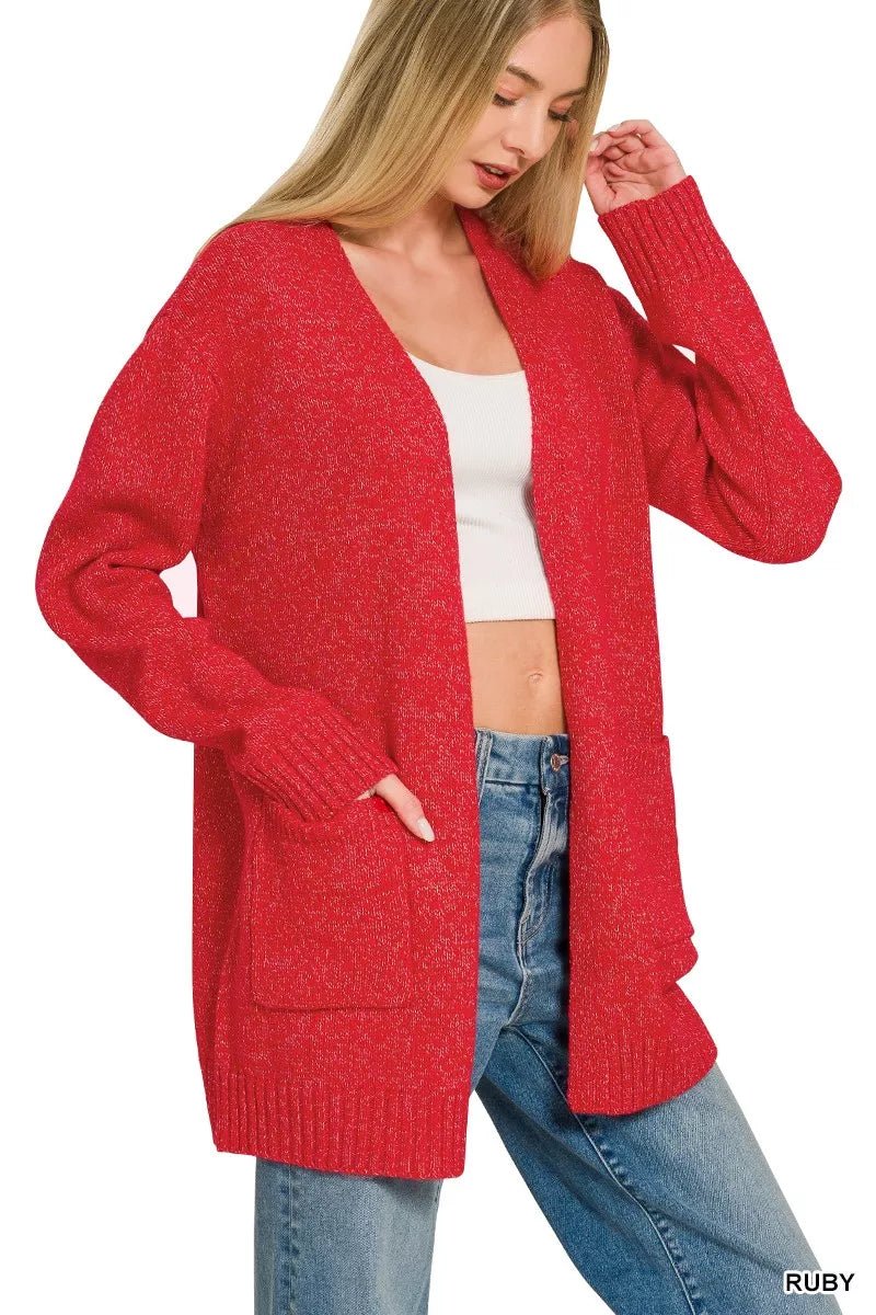 Zenana Open Front Sweater Cardigan - Bitsy Gypsy Boutique