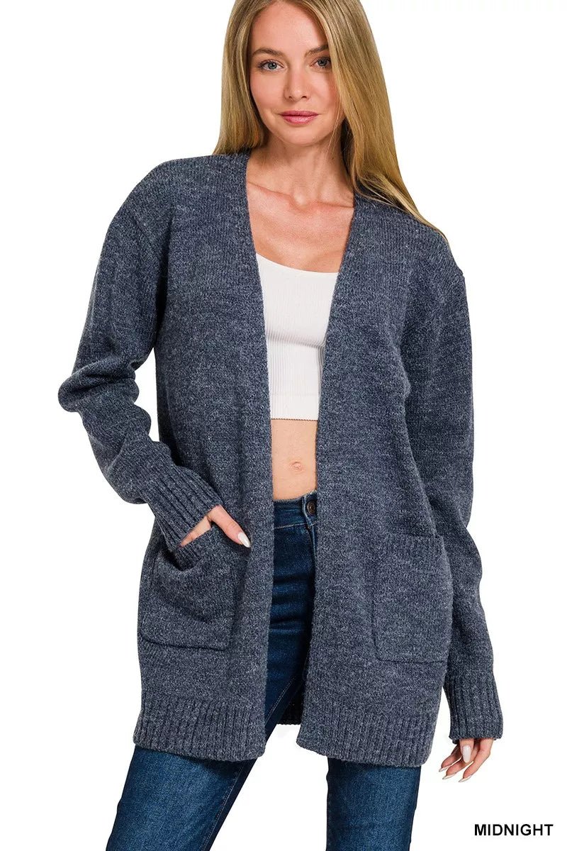 Zenana Open Front Sweater Cardigan - Bitsy Gypsy Boutique