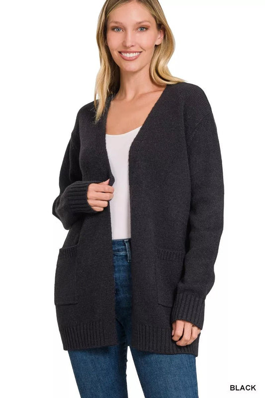 Zenana Open Front Sweater Cardigan - Bitsy Gypsy Boutique