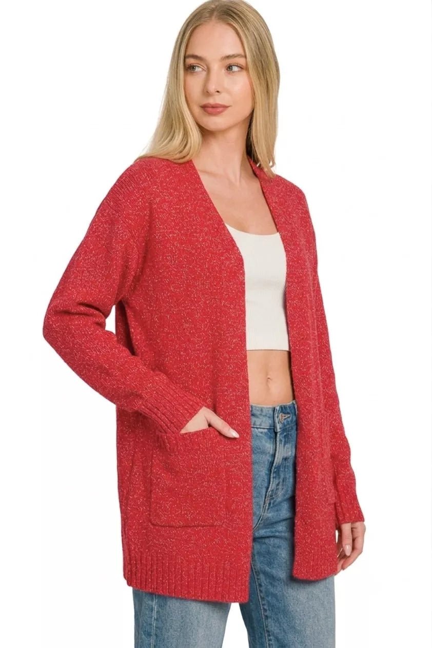Zenana Open Front Sweater Cardigan - Bitsy Gypsy Boutique