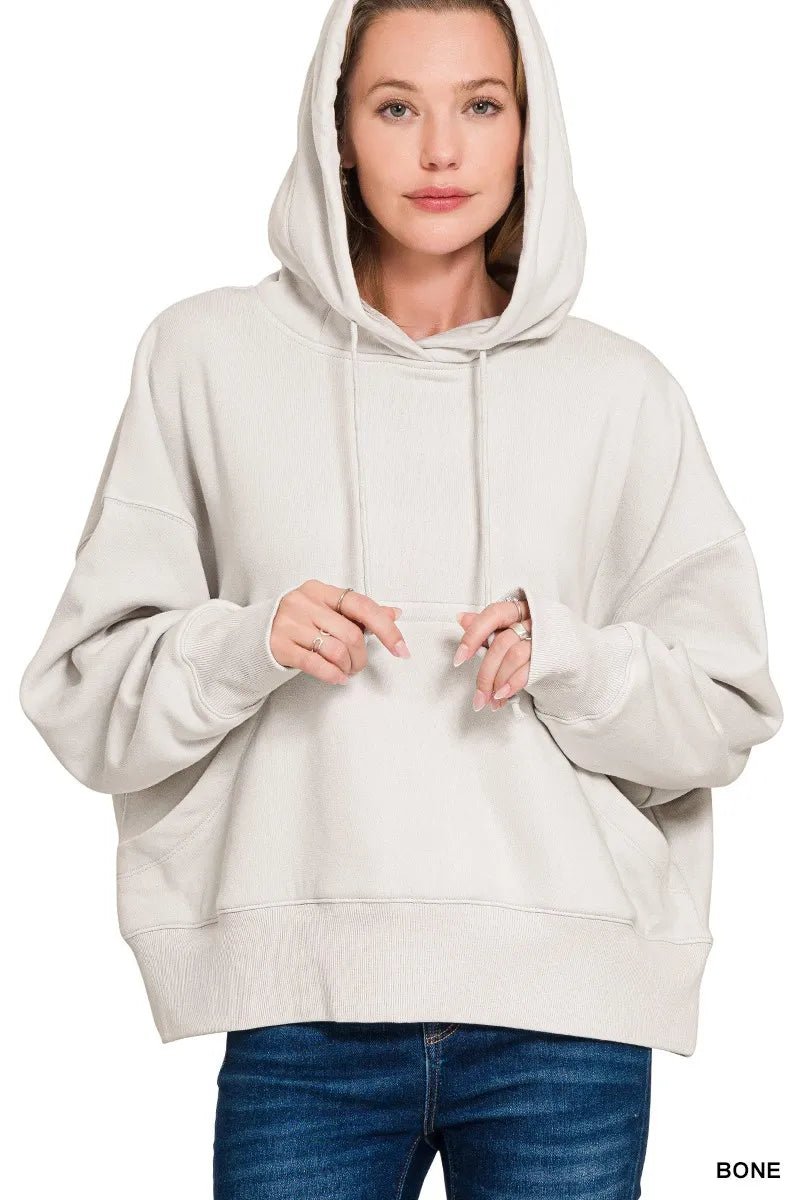 Zenana Oversized Fleece Kangaroo Pocket Hoodie - Bitsy Gypsy Boutique