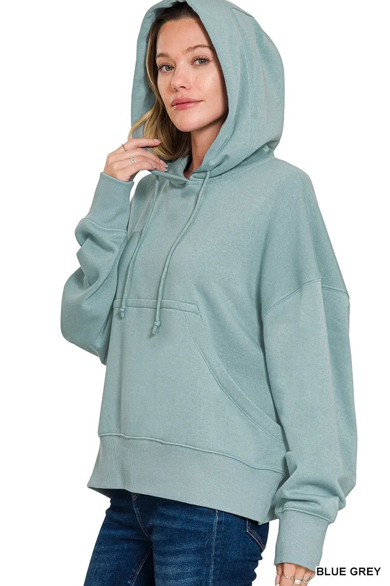Zenana Oversized Fleece Kangaroo Pocket Hoodie - Bitsy Gypsy Boutique