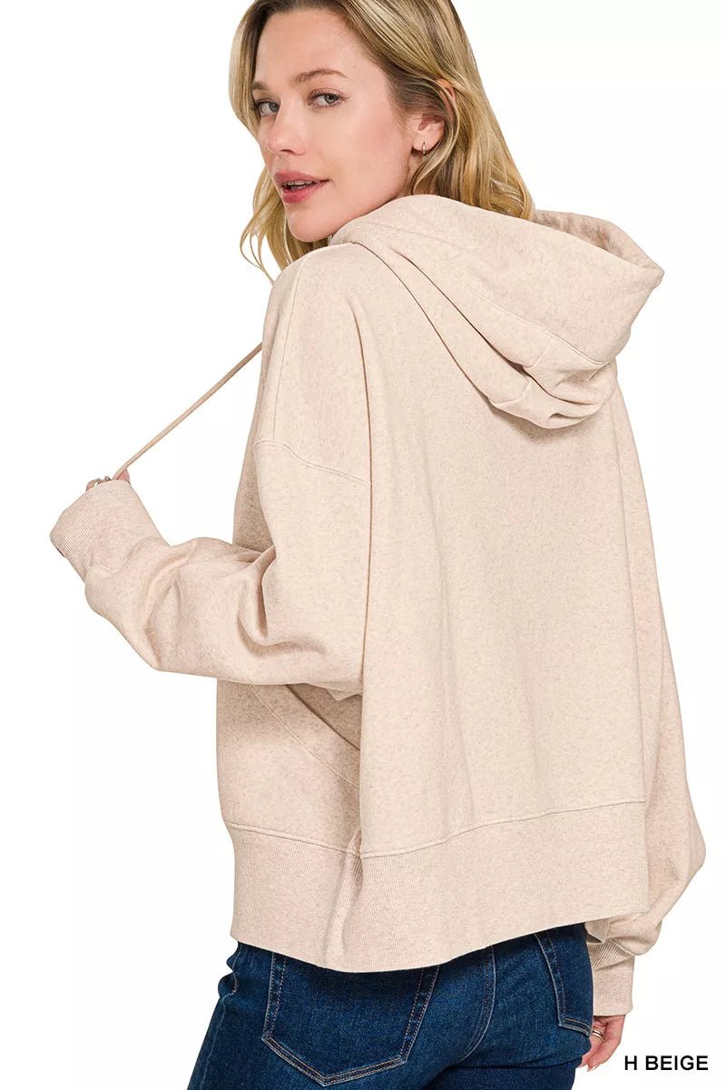 Zenana Oversized Fleece Kangaroo Pocket Hoodie - Bitsy Gypsy Boutique