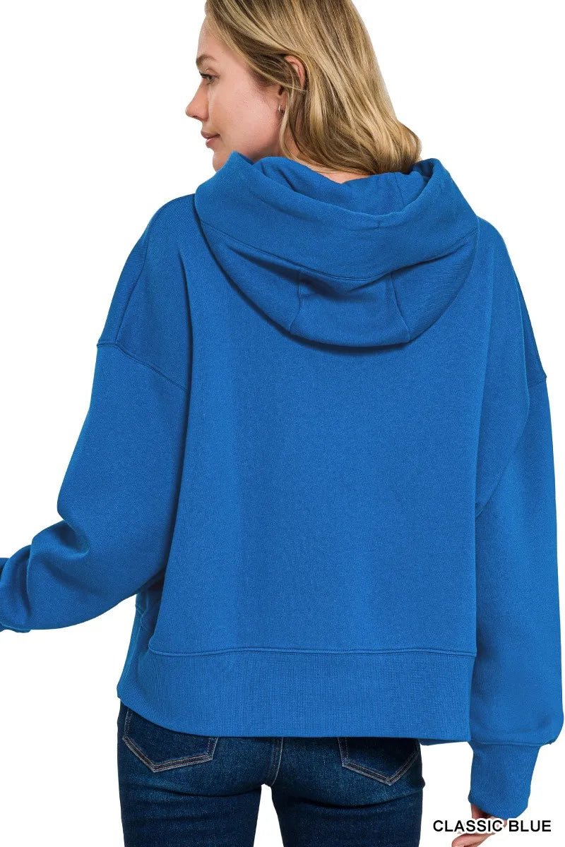 Zenana Oversized Fleece Kangaroo Pocket Hoodie - Bitsy Gypsy Boutique