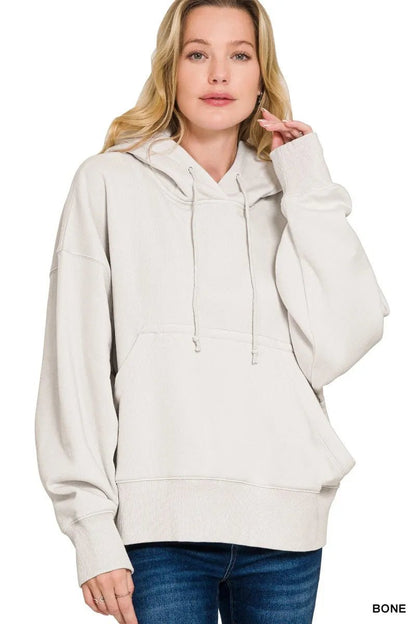 Zenana Oversized Fleece Kangaroo Pocket Hoodie - Bitsy Gypsy Boutique