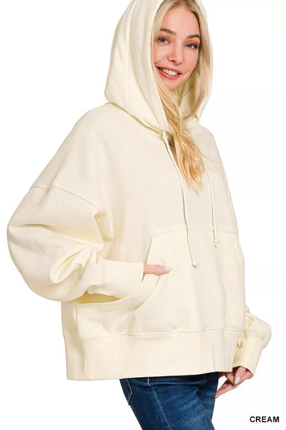 Zenana Oversized Fleece Kangaroo Pocket Hoodie - Bitsy Gypsy Boutique
