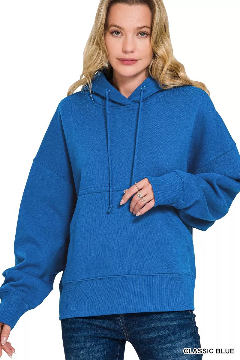 Zenana Oversized Fleece Kangaroo Pocket Hoodie - Bitsy Gypsy Boutique