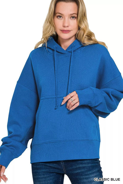 Zenana Oversized Fleece Kangaroo Pocket Hoodie - Bitsy Gypsy Boutique