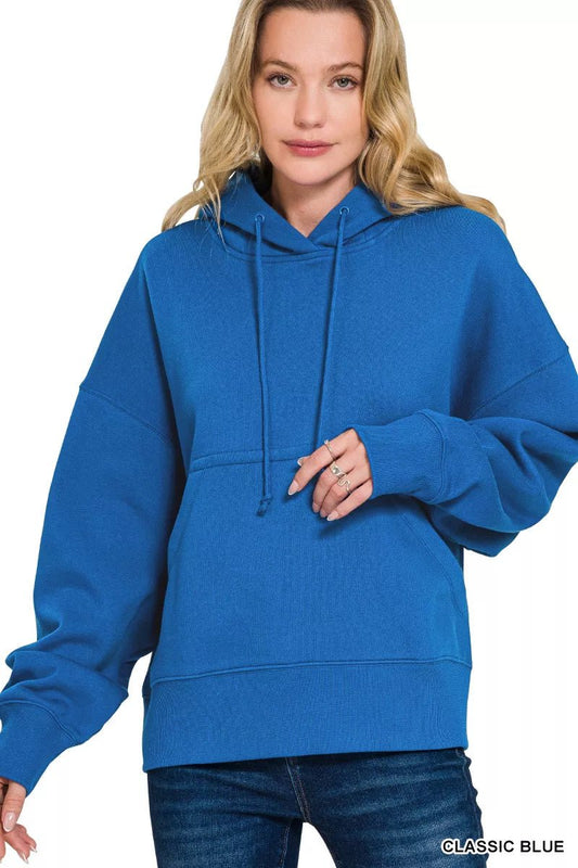 Zenana Oversized Fleece Kangaroo Pocket Hoodie - Bitsy Gypsy Boutique