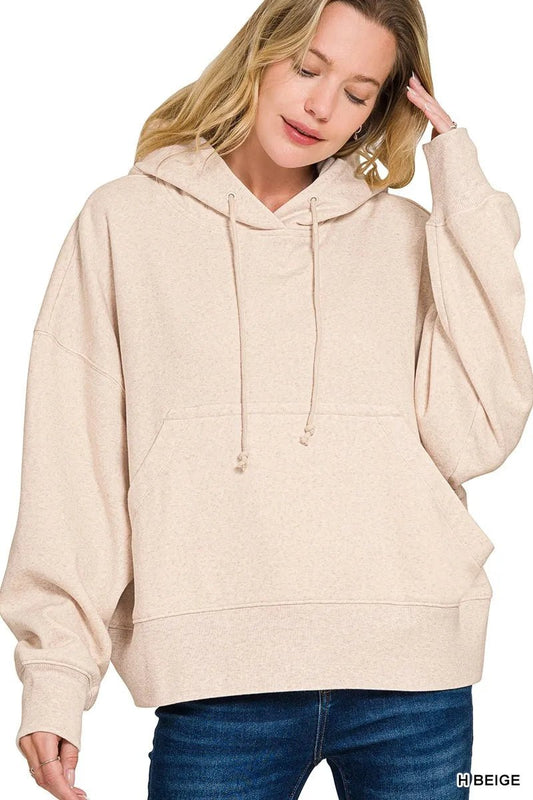 Zenana Oversized Fleece Kangaroo Pocket Hoodie - Bitsy Gypsy Boutique