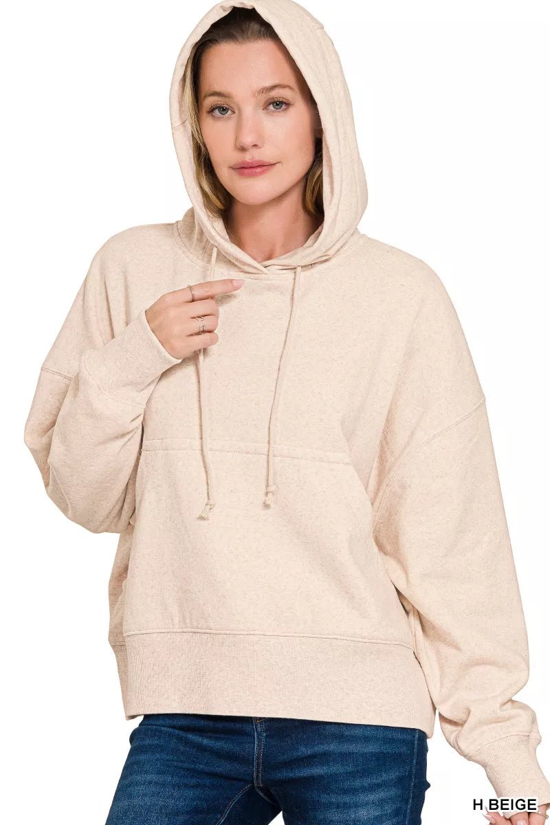 Zenana Oversized Fleece Kangaroo Pocket Hoodie - Bitsy Gypsy Boutique