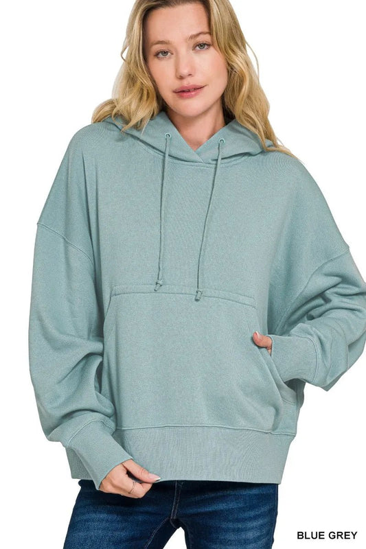 Zenana Oversized Fleece Kangaroo Pocket Hoodie - Bitsy Gypsy Boutique