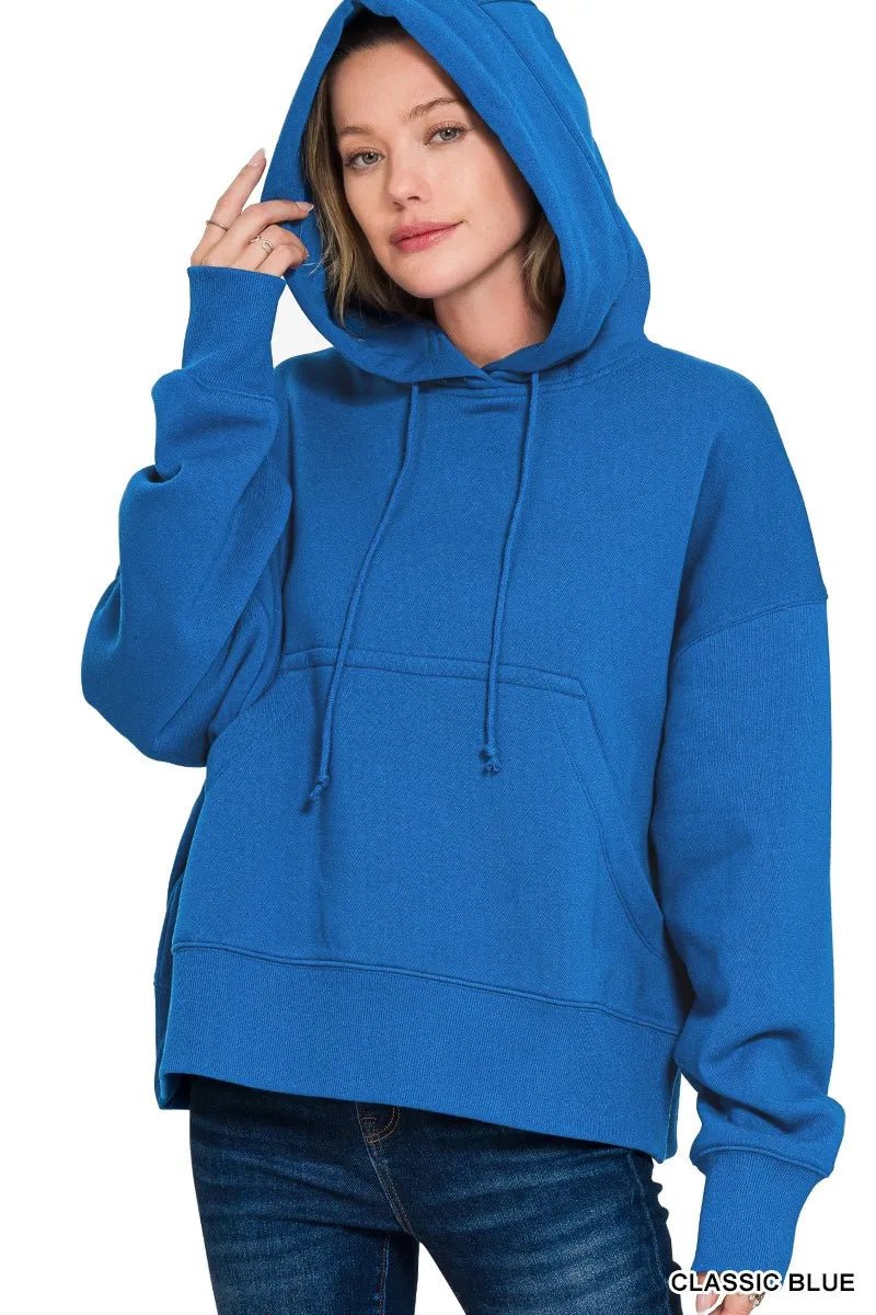 Zenana Oversized Fleece Kangaroo Pocket Hoodie - Bitsy Gypsy Boutique