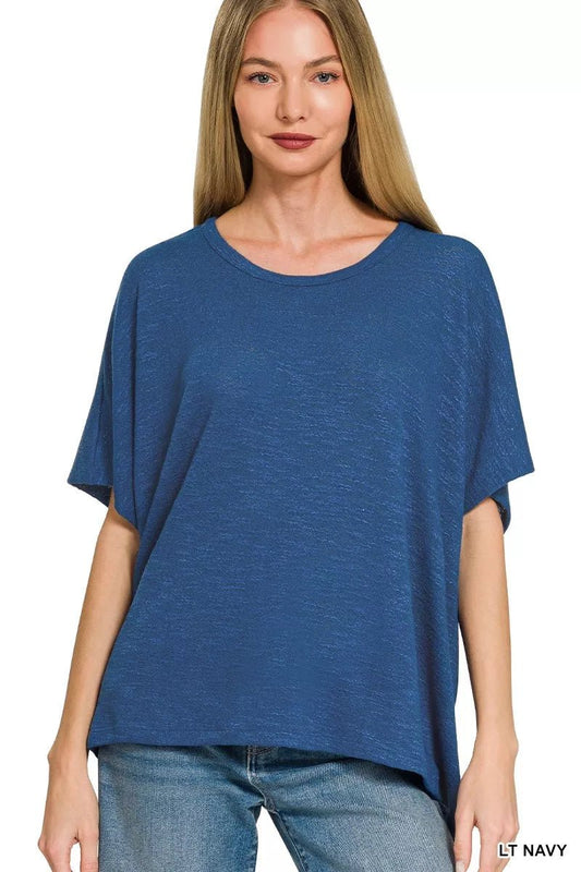 Zenana Oversized Slub Hacci Top - Bitsy Gypsy Boutique