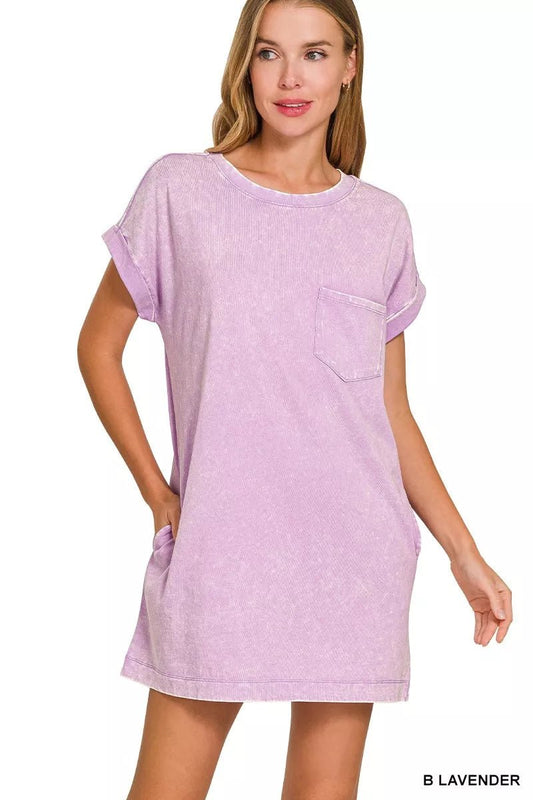 Zenana Premium Cotton Washed T-Shirt Dress - Bitsy Gypsy Boutique