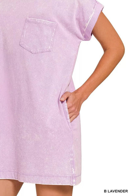 Zenana Premium Cotton Washed T-Shirt Dress - Bitsy Gypsy Boutique