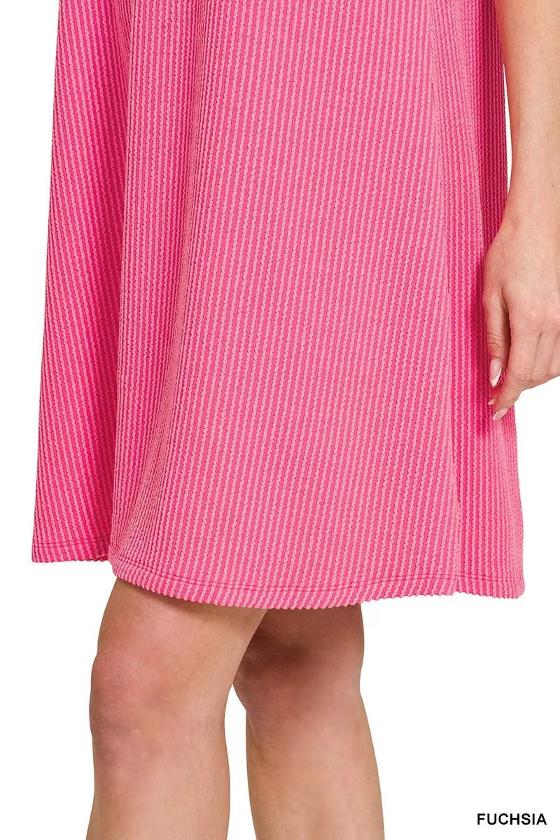 Zenana Raised Rib Sleeveless Mini Dress - Bitsy Gypsy Boutique