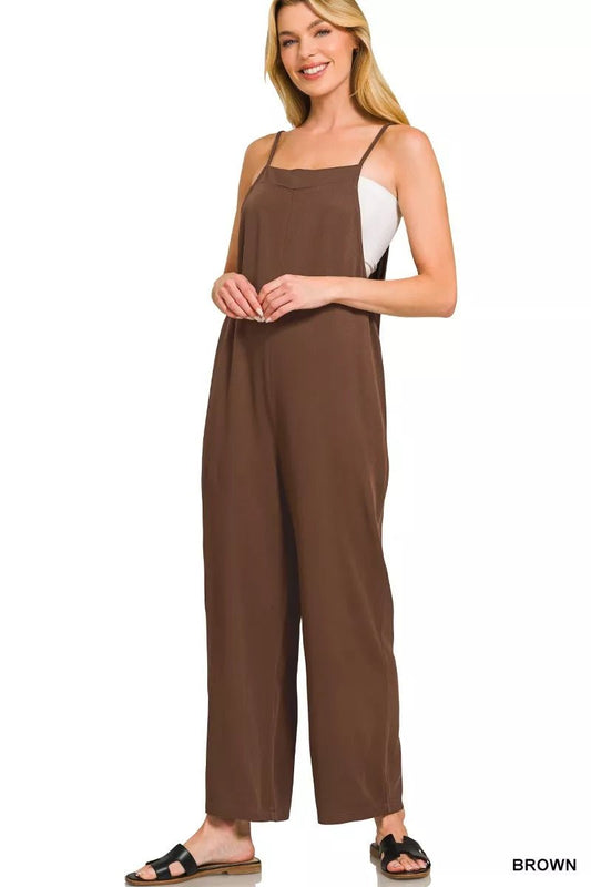 Zenana Rayon Woven Wide Leg Jumpsuit - Bitsy Gypsy Boutique