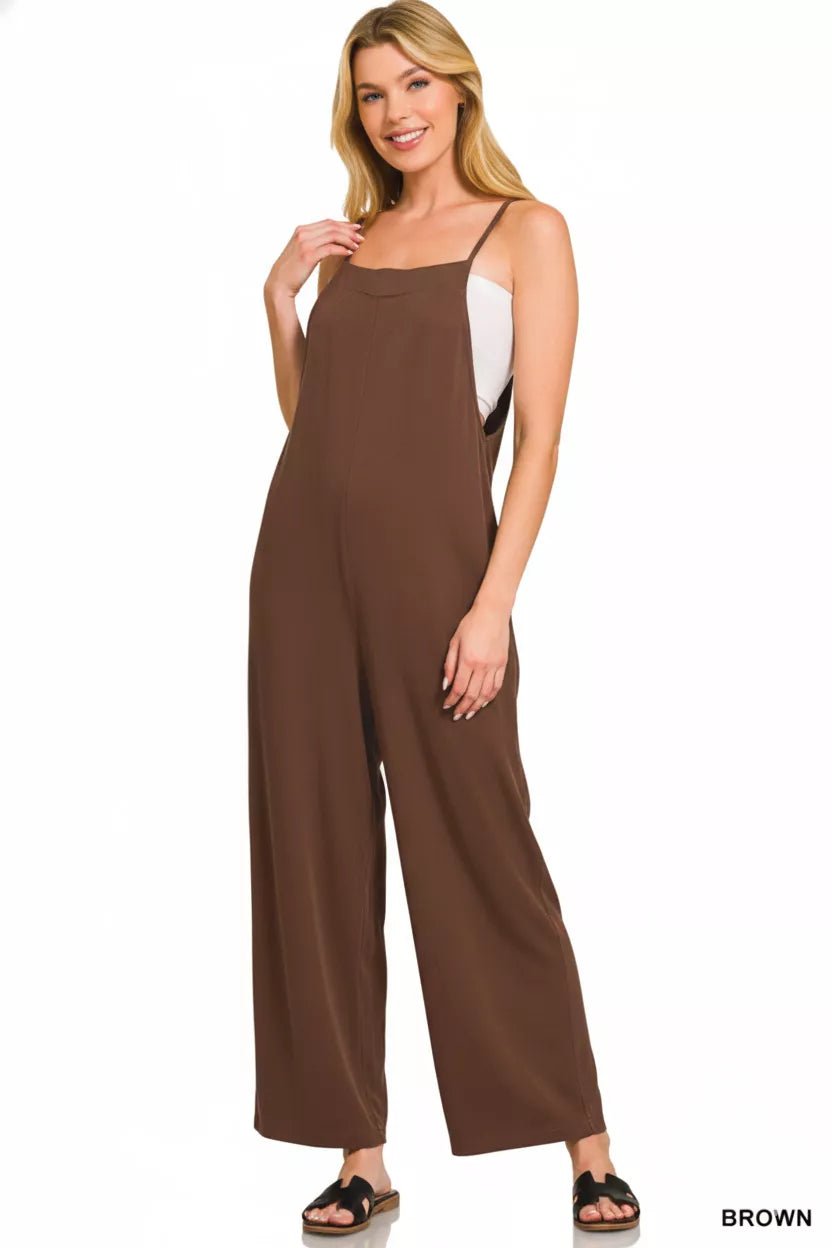 Zenana Rayon Woven Wide Leg Jumpsuit - Bitsy Gypsy Boutique