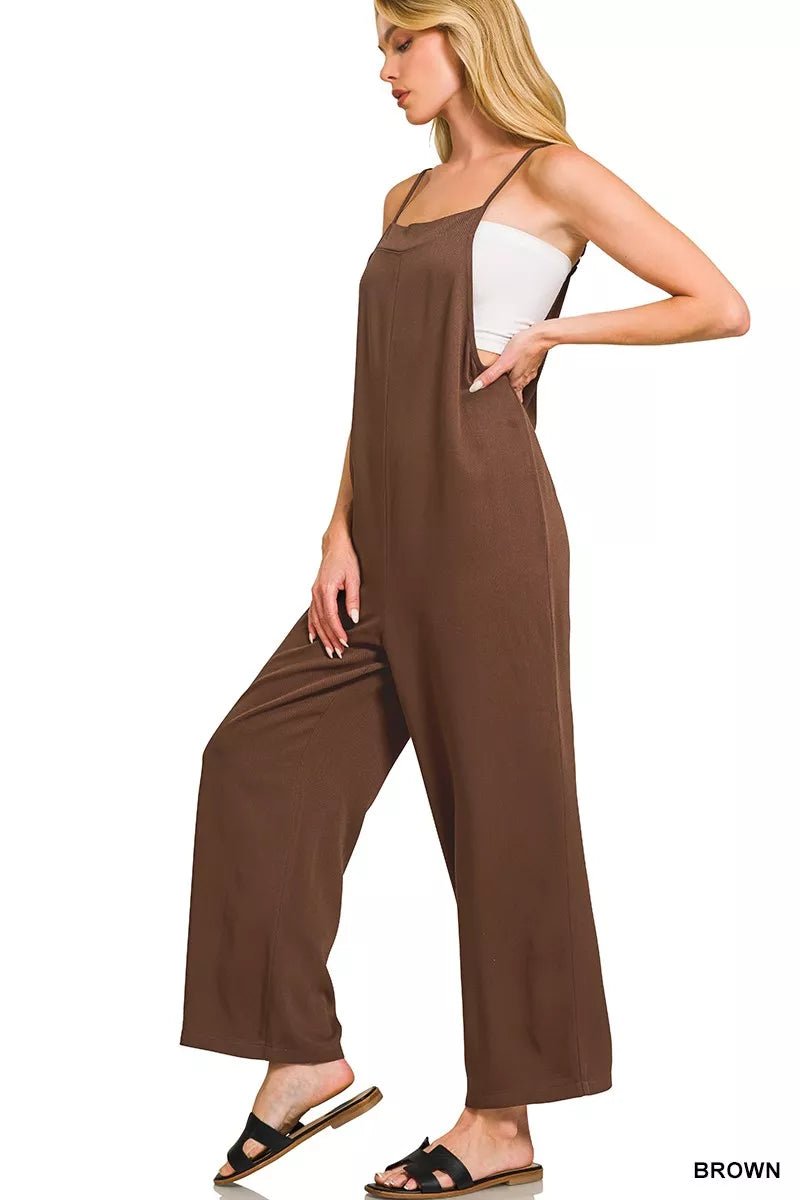 Zenana Rayon Woven Wide Leg Jumpsuit - Bitsy Gypsy Boutique