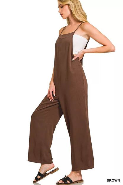 Zenana Rayon Woven Wide Leg Jumpsuit - Bitsy Gypsy Boutique