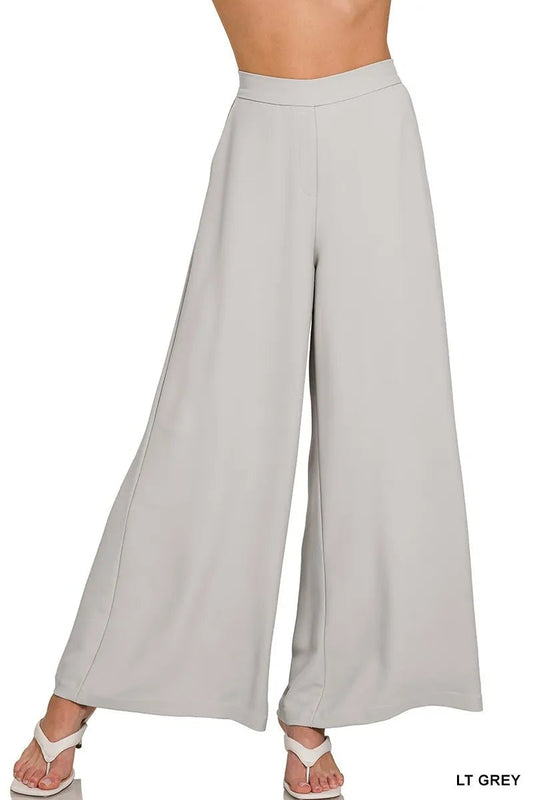Zenana Relaxed Fit Elastic Waisted Wide Leg Pants - Bitsy Gypsy Boutique