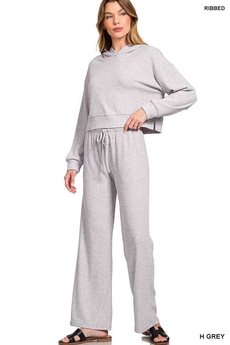 Zenana Ribbed Drawstring Lounge Pants - Bitsy Gypsy Boutique