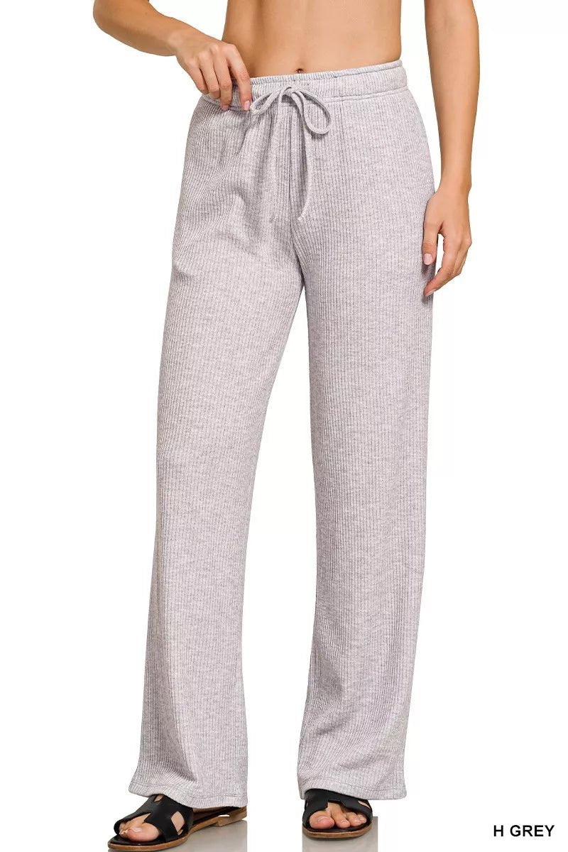 Zenana Ribbed Drawstring Lounge Pants - Bitsy Gypsy Boutique